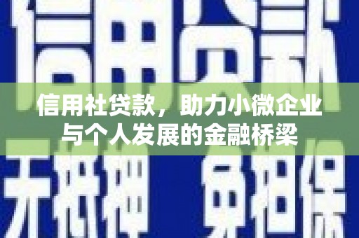 嵊州信用社贷款，助力小微企业与个人发展的金融桥梁
