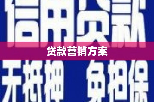 南安贷款营销方案