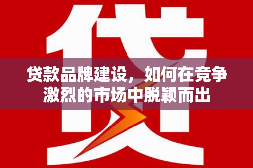 孝感贷款品牌建设，如何在竞争激烈的市场中脱颖而出