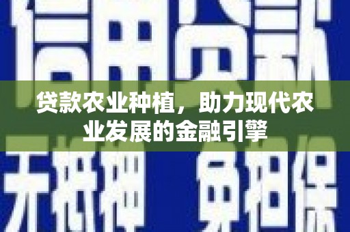 阿里贷款农业种植，助力现代农业发展的金融引擎