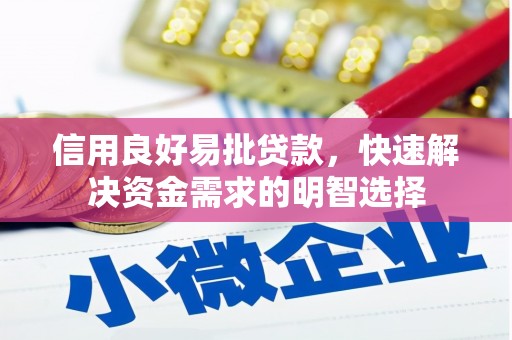 昭阳信用良好易批贷款，快速解决资金需求的明智选择
