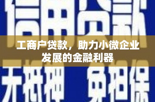 睢宁工商户贷款，助力小微企业发展的金融利器