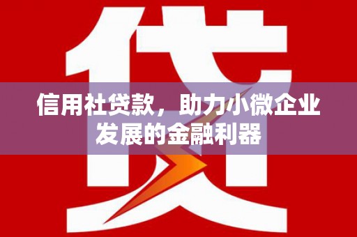 仁爱信用社贷款，助力小微企业发展的金融利器